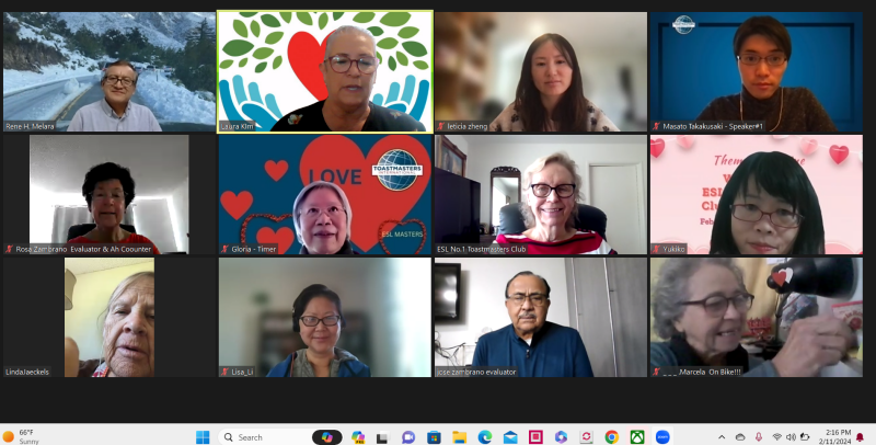 A screen shot of the attendees on 2/11/2024's Zoom meeting